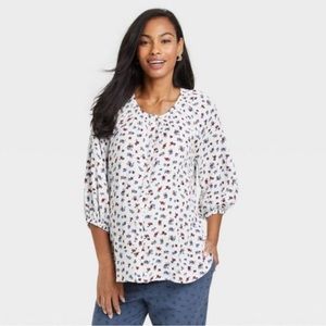 The Nines by Hatch Ivory Floral Maternity Tunic Sz Small